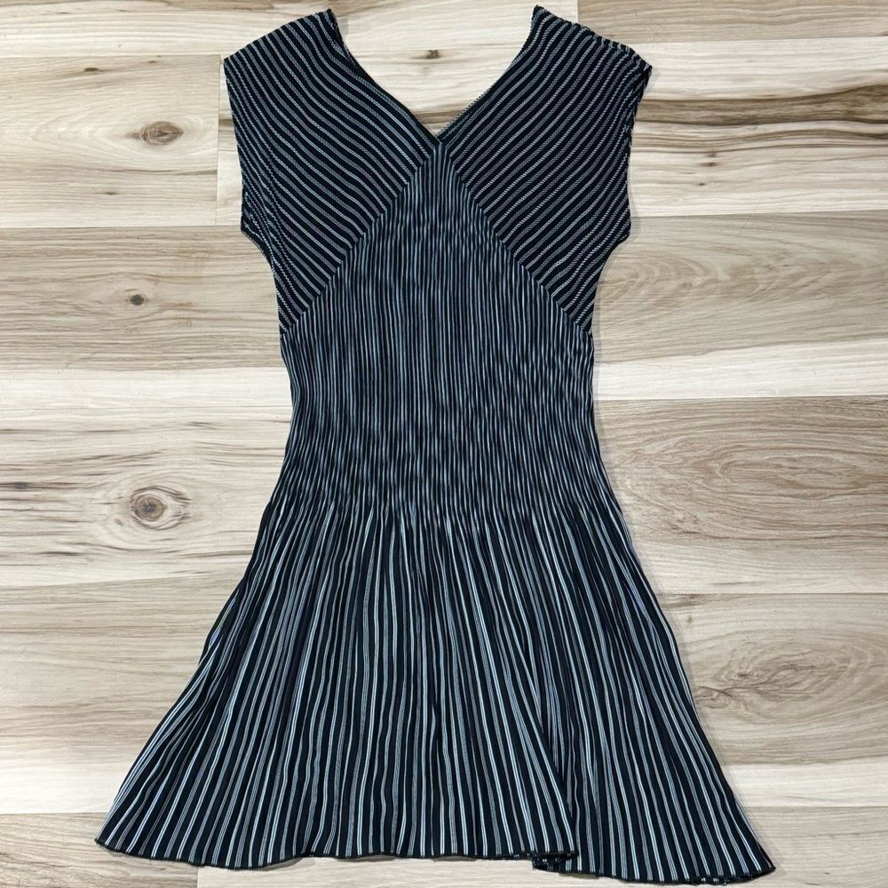Vivienne Tam Black and White Striped Mini Dress